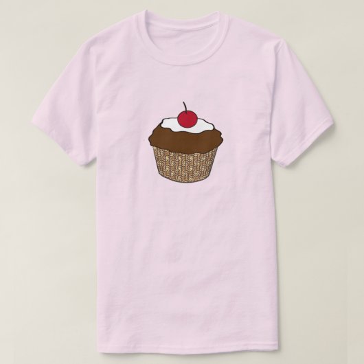 Schokoladenkuchen mit Kirsche T-Shirt (Design vorne)