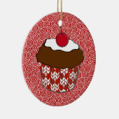 Schokoladenkuchen mit Kirsche überzogen Keramik Ornament (Rechts)