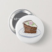 Schokoladenkuchen mit rosa Rosenakzent Button (Vorne & Hinten)