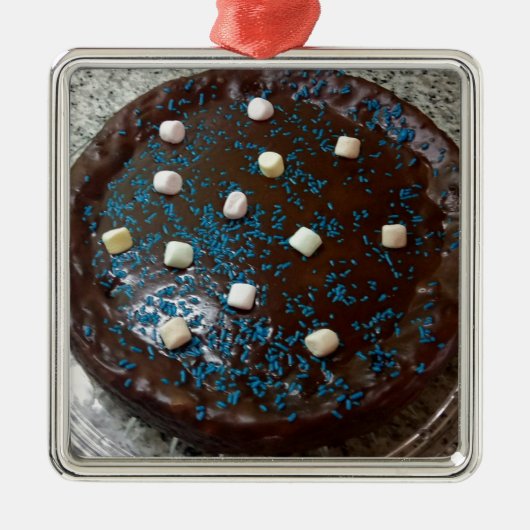 Schokoladenkuchen Ornament Aus Metall (Vorne)