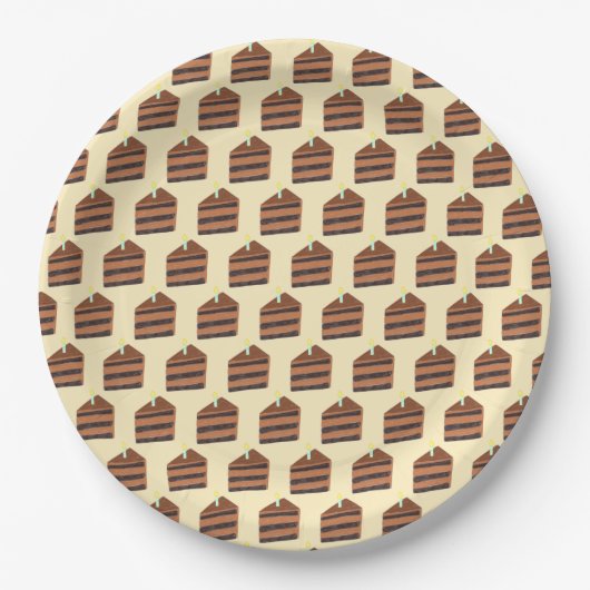 Schokoladenkuchen Pappteller (Vorderseite)