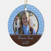 Schokoladenkuchen-Pfadfinder-Foto-Verzierung Keramik Ornament (Links)