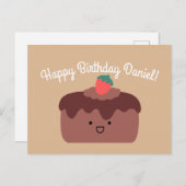 Schokoladenkuchen Postkarte (Vorne/Hinten)