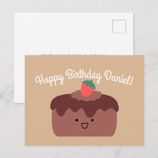 Schokoladenkuchen Postkarte (Vorne/Hinten)