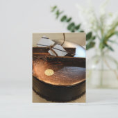 Schokoladenkuchen Postkarte (Stehend Vorderseite)