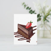 Schokoladenkuchen Postkarte (Stehend Vorderseite)