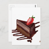 Schokoladenkuchen Postkarte (Vorne/Hinten)