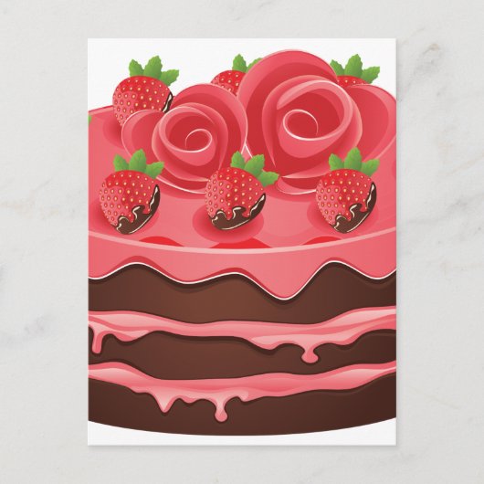 Schokoladenkuchen Postkarte (Vorderseite)