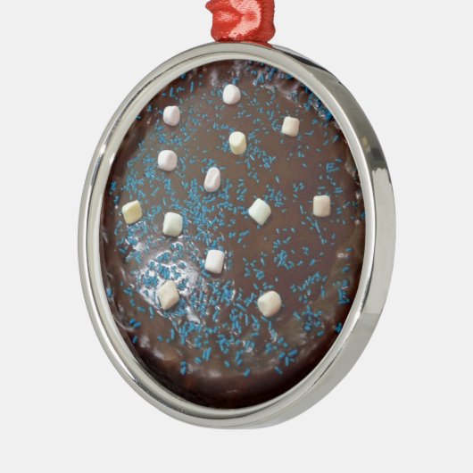Schokoladenkuchen Silbernes Ornament (Links)
