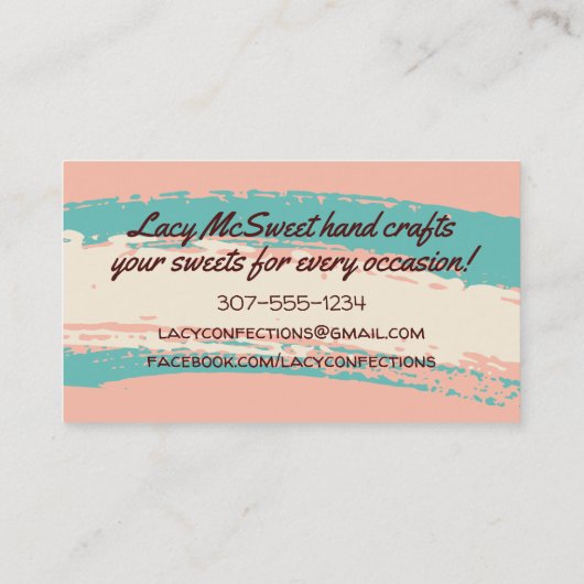 Schokoladenkuchen-Süßigkeiten Süßwaren Visitenkarte (Rückseite)