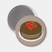 Schokoladenkuchen und Erdbeeren Magnet (Vorderseite/Rückseite)