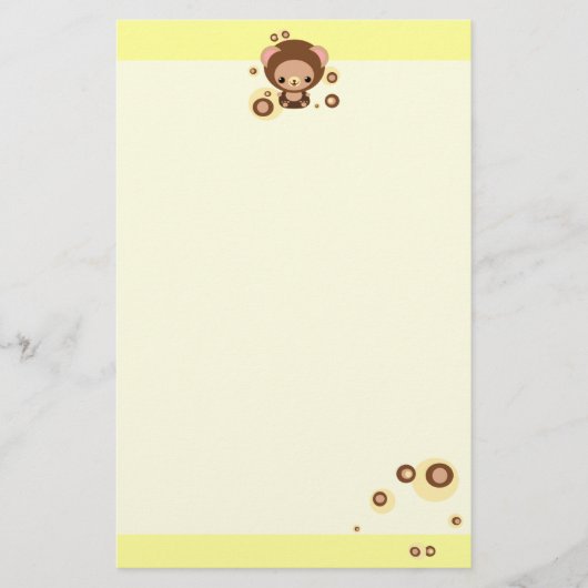 Schokoladenkuchenbär Briefpapier (Vorderseite)