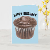 SCHOKOLADENKUPCAKE BIRTHDAY CARD KARTE (Gelbe Blume)