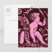 Schokoladenkupide mit Weizenstall Vintag Postkarte (Vorne/Hinten)