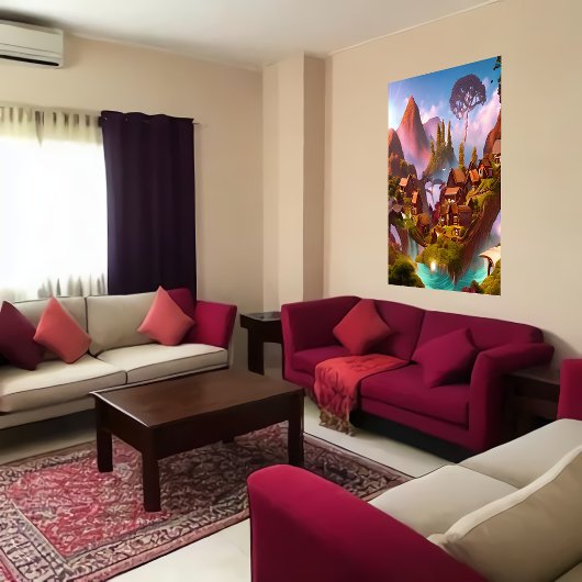 Schokoladenkuppeldorf im Berg | Art der AI Poster