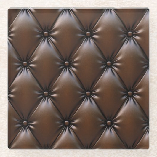 Schokoladenleder: Luxuriöse Upholsterie Glasuntersetzer (Vorderseite)