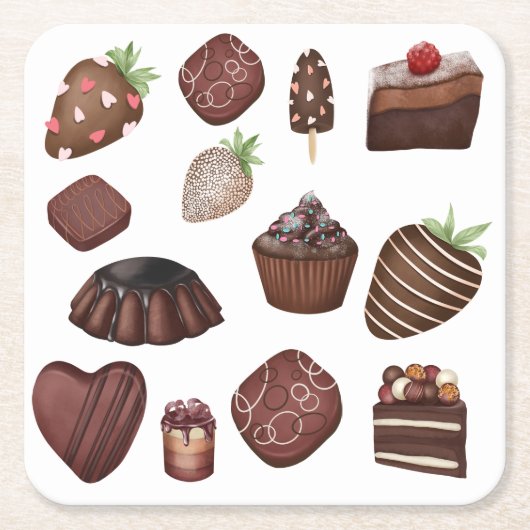 Schokoladenliebhaber Rechteckiger Pappuntersetzer (Vorderseite)