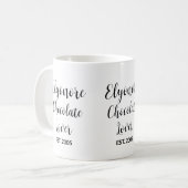 Schokoladenliebhaber Schwarz Schrift Personalisier Kaffeetasse (Vorderseite Links)