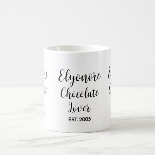 Schokoladenliebhaber Schwarz Schrift Personalisier Kaffeetasse (Mittel)