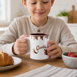 Schokoladenliebhaber Tröpfelnde Schokolade Splash- Zweifarbige Tasse