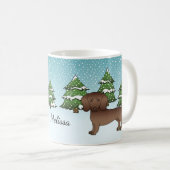 Schokoladenmatte Dackel - Winterwald Kaffeetasse (VorderseiteRechts)