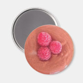 Schokoladenmousse mit Himbeeren Magnet (Vorderseite/Rückseite)