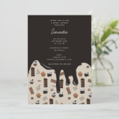 Schokoladenmuster-Brautparty Einladung (Stehend Vorderseite)
