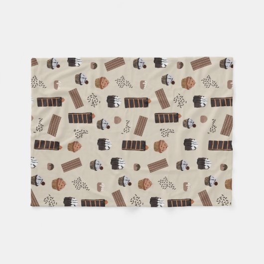 Schokoladenmuster Fleecedecke (Vorderseite (Horizontal))
