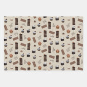 Schokoladenmuster Geschenkpapier Set (Vorderseite)