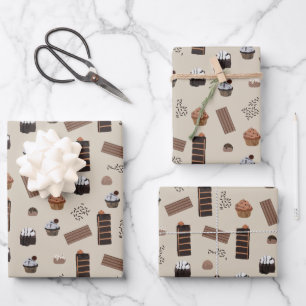 Schokoladenmuster Geschenkpapier Set