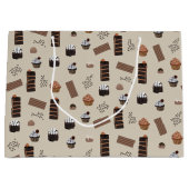 Schokoladenmuster Große Geschenktüte (Vorderseite)