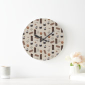 Schokoladenmuster Große Wanduhr (Zuhause)