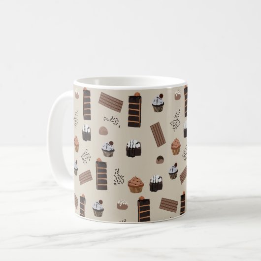 Schokoladenmuster Kaffeetasse (Vorderseite Links)