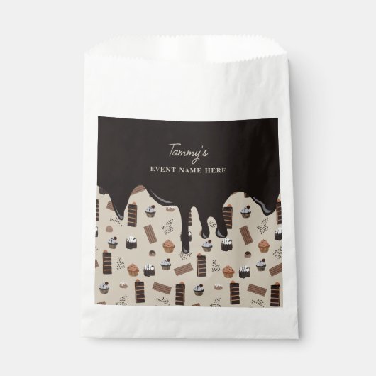 Schokoladenmuster-Party Geschenktütchen (Vorderseite)
