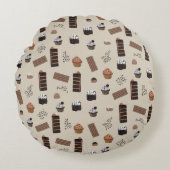Schokoladenmuster Rundes Kissen (Vorderseite)