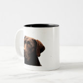 Schokoladenoberfläche Labrador Zweifarbige Tasse (Vorderseite Links)