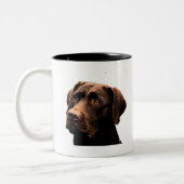 Schokoladenoberfläche Labrador Zweifarbige Tasse (Links)