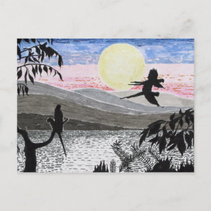 Schokoladenpartikel auf der Postkarte der Dämmerun