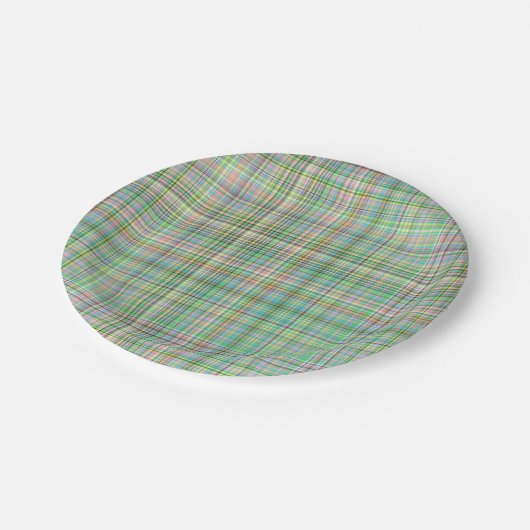 Schokoladenpasten Kariert 16-PAPER-PARTY-TELLER Pappteller (Schrägansicht)