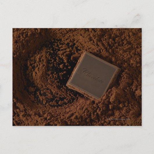 Schokoladenplatz in Schokoladenpulver Postkarte (Vorderseite)