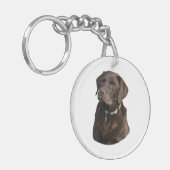 Schokoladenportrait Labrador Foto Schlüsselanhänger (Vorderseite links)