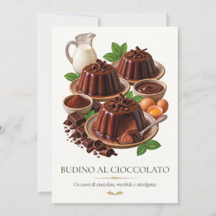 Schokoladenpudding – Vintage italienisches Dessert Einladung