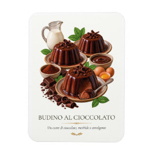 Schokoladenpudding – Vintage italienisches Dessert Magnet