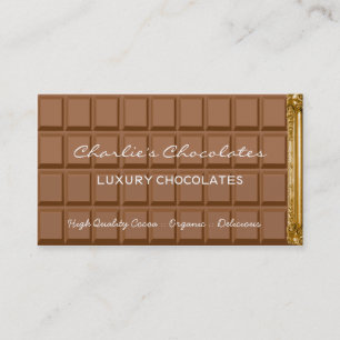 Schokoladenriegel Luxusschokoladen Geschäft Geschä Visitenkarte