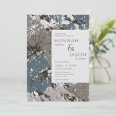 Schokoladenschiefer Abstrakte Blätter Einladung Ho (Stehend Vorderseite)