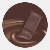 Schokoladenschmelz-Bar in flüssiger Schokolade Runder Aufkleber (Vorderseite)