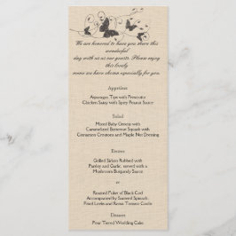 Schokoladenschmetterlinge auf Ecru Wedding Menu Menükarte