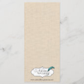 Schokoladenschmetterlinge auf Ecru Wedding Menu Menükarte (Rückseite)