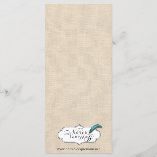 Schokoladenschmetterlinge auf Ecru Wedding Menu Menükarte (Rückseite)