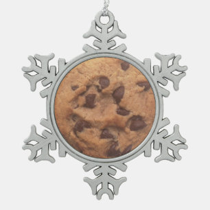 Schokoladensplitter-Plätzchen Schneeflocken Zinn-Ornament